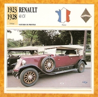 1923 FRANCE VIEILLE VOITURE RENAULT 40 CV - FRANCE OLD CAR - FRANCIA VIEJO COCHE - VECCHIA MACCHINA - Autos