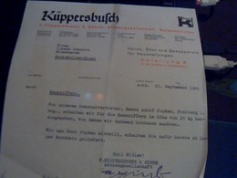 Facture Allemande De 1941 Kuppersbufch Et  Sohne Aktiengesellschafr Gelsenkirchen - 1900 – 1949