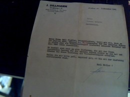 Facture Allemande De 1941 J. Dillmann A Strasbourg Ecrite En Allemand Lettre A Entete (reich Alleman) - 1900 – 1949