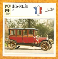 1909 FRANCE VIEILLE VOITURE LEON BOLLEE G2 G 2 - FRANCE OLD CAR - FRANCIA VIEJO COCHE - VECCHIA MACCHINA - Coches