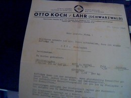 Facture Allemande De 1942 Otto Koch /lahr Schwarzwald  Ecrite En Allemand Lettre A Entete (reich Alleman) - 1900 – 1949