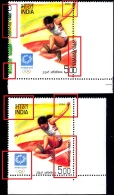 ATHLETICS-LONG JUMP-ATHENS OLYMPICS-MASSIVE ERROR-500p-INDIA-2010-MNH-B9-807 - Variétés Et Curiosités