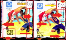 WRESTLING-ATHENS OLYMPICS-MASSIVE ERROR-500p-INDIA-2010-MNH-B9-807 - Variedades Y Curiosidades