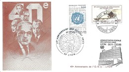 Commémoration Du 40ème Anniversaire De L'ONU - Office De Genève N°133 + France N°2374 - Cartas & Documentos