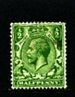 GREAT BRITAIN - 1913  KGV  1/2d  GREEN  WMK ROYAL CYPHER  MINT  SG 351 - Ungebraucht