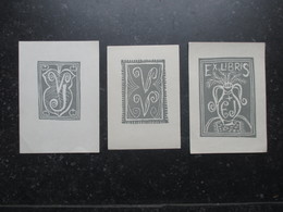 EX LIBRIS (V1814) LOT De 3 EX LIBRIS (6 Vues) V. JANDEJSEK 1959 - Bookplates