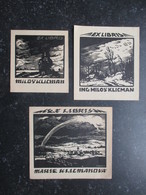 EX LIBRIS (V1814) LOT De 3 EX LIBRIS (6 Vues) F. HORKY 1927 - Bookplates