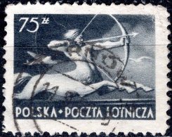 POLAND 1948 Air. Sagittarius - 75z - Black FU - Used Stamps