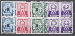 Indonesia 1957 Mi#201-204 Mint Never Hinged Blocks Of Four - Indonesia