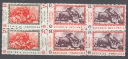 Indonesia 1967 Mi#590-591 Mint Never Hinged Blocks Of Four - Indonesia