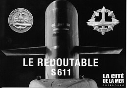 Militaria - Carte Postale - Sous-marin LE REDOUTABLE S611 - Boats