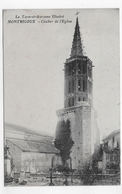 (RECTO / VERSO) MONTRICOUX EN 1910 - CLOCHER DE L' EGLISE - BEAU CACHET - CPA VOYAGEE - Sonstige Gemeinden