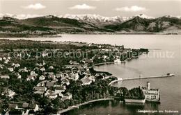 43148125 Langenargen Bodensee Fliegeraufnahme Hafen Alpen Schloss Langenargen - Langenargen