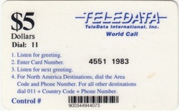 Bosnia - Teledata, Military Card, Used In Bosnia By UN Soldiers, Teledata $5 Dial: 11, Used - Bosnie