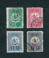 TURCHIA 1909 - Tughra Del Sultano Mehmed V Soprastampati - 4 Valori - Mi:TR 175IC-178IC - Used Stamps