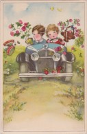 Bp - Cpa Illustrée Hannes Petersen - Enfants En Voiture - Petersen, Hannes