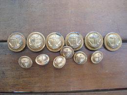 Lot De Boutons Marine Française - Infanterie Coloniale - Indochine. - Boutons