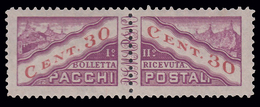 PACCHI POSTALI - Tipo Del 1928 Dentellati In Mezzo - 30 C. Lilla E Rosso - 1945 - Sellos De Urgencia