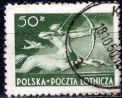 POLAND 1948 Air. Sagittarius -  50z - Green FU - Gebruikt