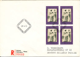 Finland Registered FDC 29-4-1974 EUROPA CEPT In Block Of 4 Sent To Denmark - 1974
