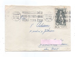 Czechoslovakia 1971  - World Championchip In Brno, Grand Prix Czechoslovakia, Spec. Cancellation, Postage Used Cover - Motorbikes