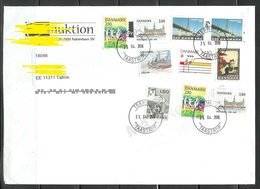 DENMARK Dänemark 2018 Brief Nach Estland Mit 10 Marken Schiffe Arhitektur Etc - Lettres & Documents