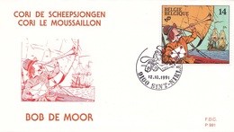 B01-070-3 2429  BD P991 FDC   Rare Cori Scheepsjongen Moussaillon Bob De Moor 12-10-1991 9100 Sint-Niklaas €10 - 1991-2000