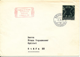 Liechtenstein Cover Sent To Switzerland Nendeln 1-11-1960 Single Franked - Covers & Documents