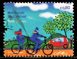 !										■■■■■ds■■ Portugal 2015 AF#45289ø Sustainable Mobility Nature Pollution Bicycle Bike Nice Stamp VFU (k0077) - Gebruikt