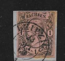 D-SAC108 / Sachsen -  / (Michel Nr.  9 IIc) , Auf Ausschnitt, Leipzig Ortsstempel - Sachsen