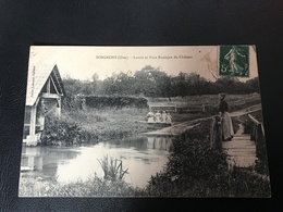 SONGEONS Lavoir Et Pont Rustique Du Chateau - 1908 Timbrée - Songeons