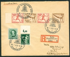 GERMANY R Label Berlin (big Type) Olympisches Dorf A With Se-tenant And Cancel Olympisches Dorf C 1.8.36-16 Opening Day - Ete 1936: Berlin