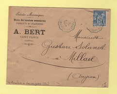 Convoyeur - Le Monastier à Neussargues (en Bleu) - 1898 - Poste Ferroviaire