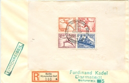 GERMANY R Label Berlin Big Type Olympisches Dorf A With Olympic Sheet And Cancel Olympisches Dorf Q 18.8.36-18 - Ete 1936: Berlin