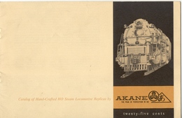 Catalogue AKANE MODELS 1962 Hand-Crafted HO USA Steam Locomotives Fulgurex - Anglais