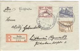 GERMANY R Label Berlin (big Type) Olympia Reiterplatz C With Olympic Stamps And Cancel Olympia Stadion P 6.8.36-18 - Sommer 1936: Berlin