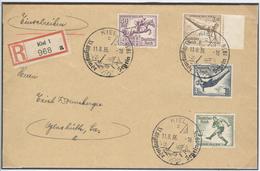 GERMANY Registered Cover Kiel1 A With Olympic Stamps And Olympic Cancel Kiel C Of 11.8.36-18 - Sommer 1936: Berlin