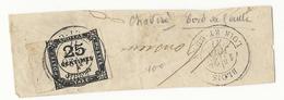 Timbre Taxe N°5 Bord De Feuille Sur Morceau De Lettre De 1877 - Blois - 1859-1959 Lettres & Documents