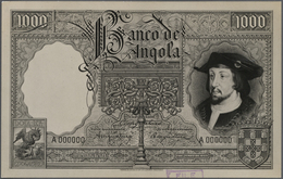 01021 Angola: Set Of 2 Front And Back Photo Proofs Of Angola 1000 Angolares ND(1944) Pick 82p, Zero Serial - Angola