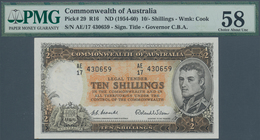 01031 Australia / Australien: 10 Shillings ND(1954-60) P. 29k, Condition: PMG Graded 58 Choice AUNC. - Sonstige & Ohne Zuordnung