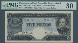 01034 Australia / Australien: 5 Pounds ND(1960-65) P. 35a, Condition: PMG Graded 30 VF. - Andere & Zonder Classificatie