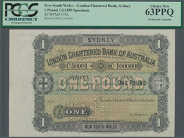 01036 Australia / Australien: London Chartered Bank Of Australia 1 Pound 1889 Specimen P. NL, With Specime - Andere & Zonder Classificatie