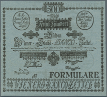 01038 Austria / Österreich: 500 Gulden 1784 P. A20b FORMULAR, With Only One Horizontal And Vertical Fold, - Austria