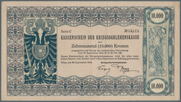 01071 Austria / Österreich: 10.000 Kronen 1914 P. 28, Very Rare Issue, Only Vertically Folded, Light Stain - Austria