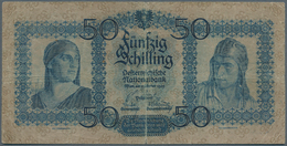 01076 Austria / Österreich: 50 Schilling 1929 P. 96, Stronger Used, Strong Center Fold, Softness In Paper, - Oostenrijk