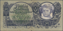01078 Austria / Österreich: 50 Schilling 1935 P. 100, Rarer Early Date Note In Used Condition With Folds A - Oostenrijk