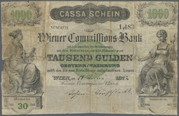 01090 Austria / Österreich: Wiener Commissions-Bank 1000 Gulden Cassa-Schein 1872, P.NL, Highly Rare Note - Oostenrijk