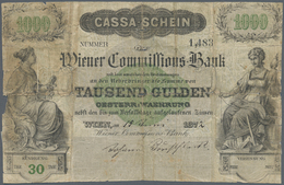 01090 Austria / Österreich: Wiener Commissions-Bank 1000 Gulden Cassa-Schein 1872, P.NL, Highly Rare Note - Oesterreich