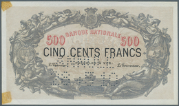01119 Belgium / Belgien: 500 Francs 1912 P. 65, Highly Rare Unissued Banknote With Perforation "Annule, 28 - [ 1] …-1830 : Prima Dell'Indipendenza