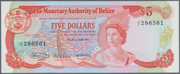 01138 Belize: Set Of 2 Banknotes Containing 5 Dollars 1980 P. 39 (UNC), 1 Dollar 1976 P. 33c (UNC), Nice S - Belize